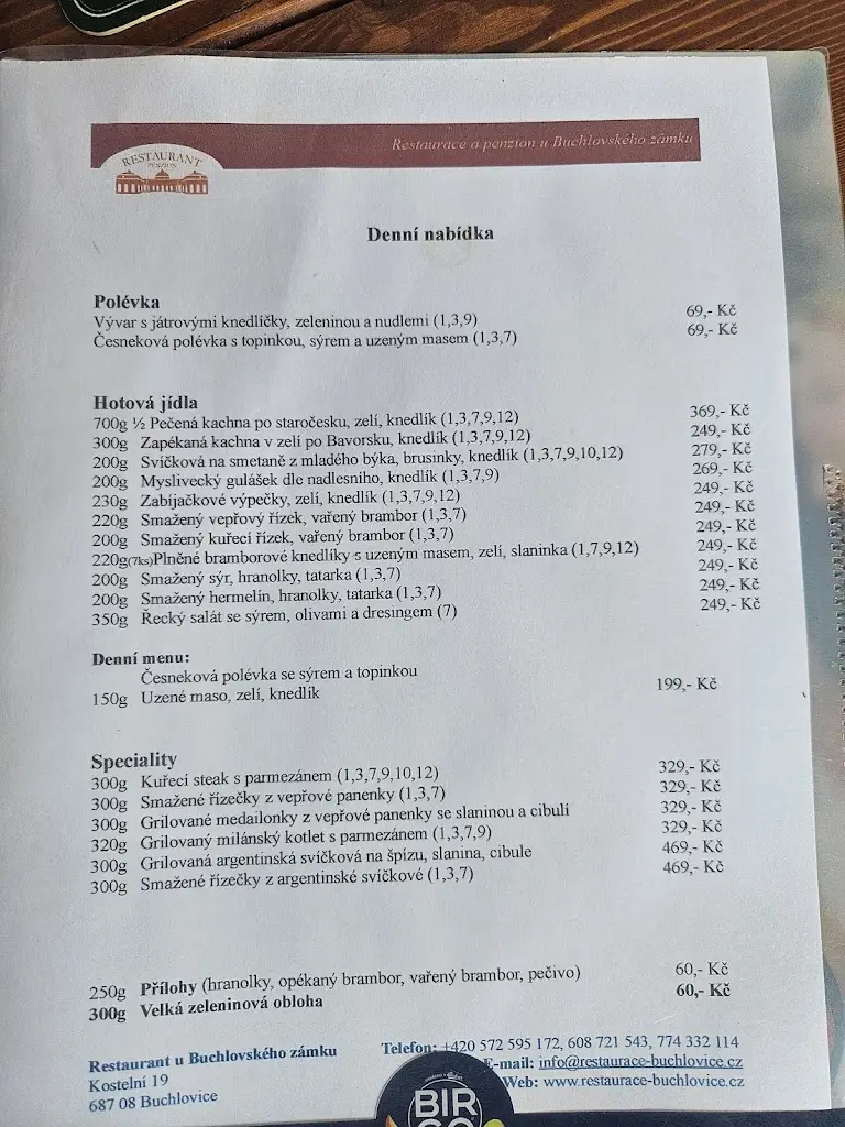 Menu_Restaurant at the Buchlovice Castle_Buchlovice_immagine_1