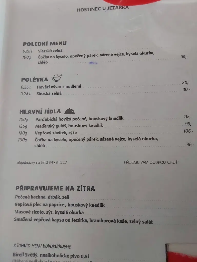 Menu_Hostinec U Jezárka_Suchdol nad Lužnicí_image_3