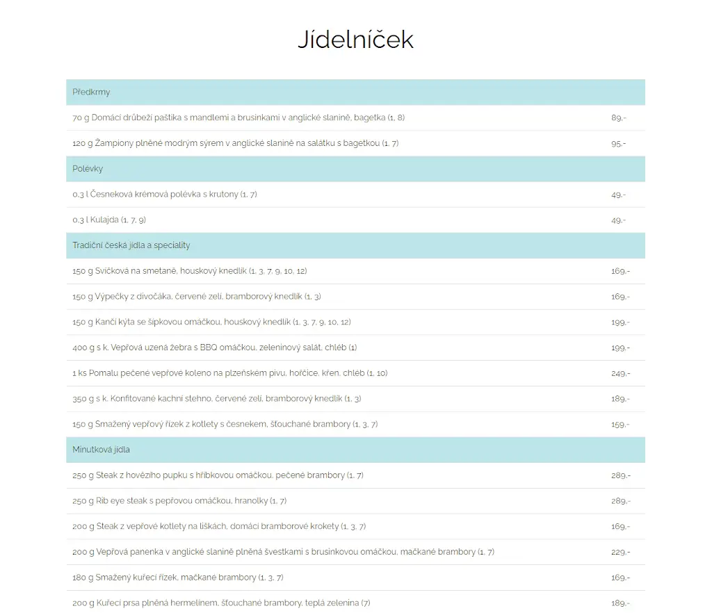 Menu_Restaurace Pod starou knihovnou_Kroměříž_immagine_2