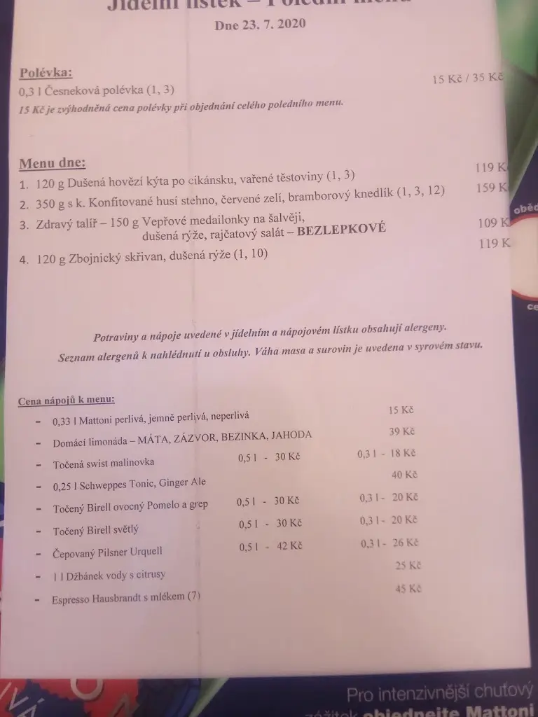 Menu_Restaurace Pod starou knihovnou_Kroměříž_immagine_4