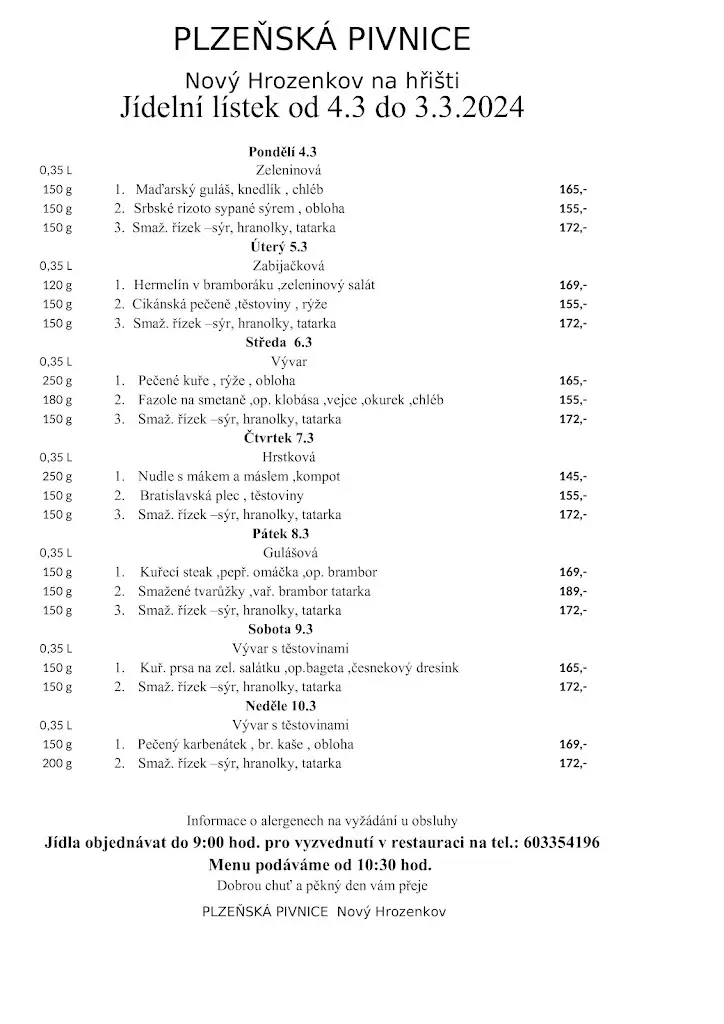 Menu_Plzeňská pivnice_Nový Hrozenkov_image_2