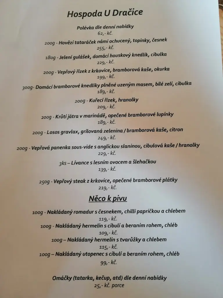 Menu_Hospoda U Dračice_Suchdol nad Lužnicí_image_4