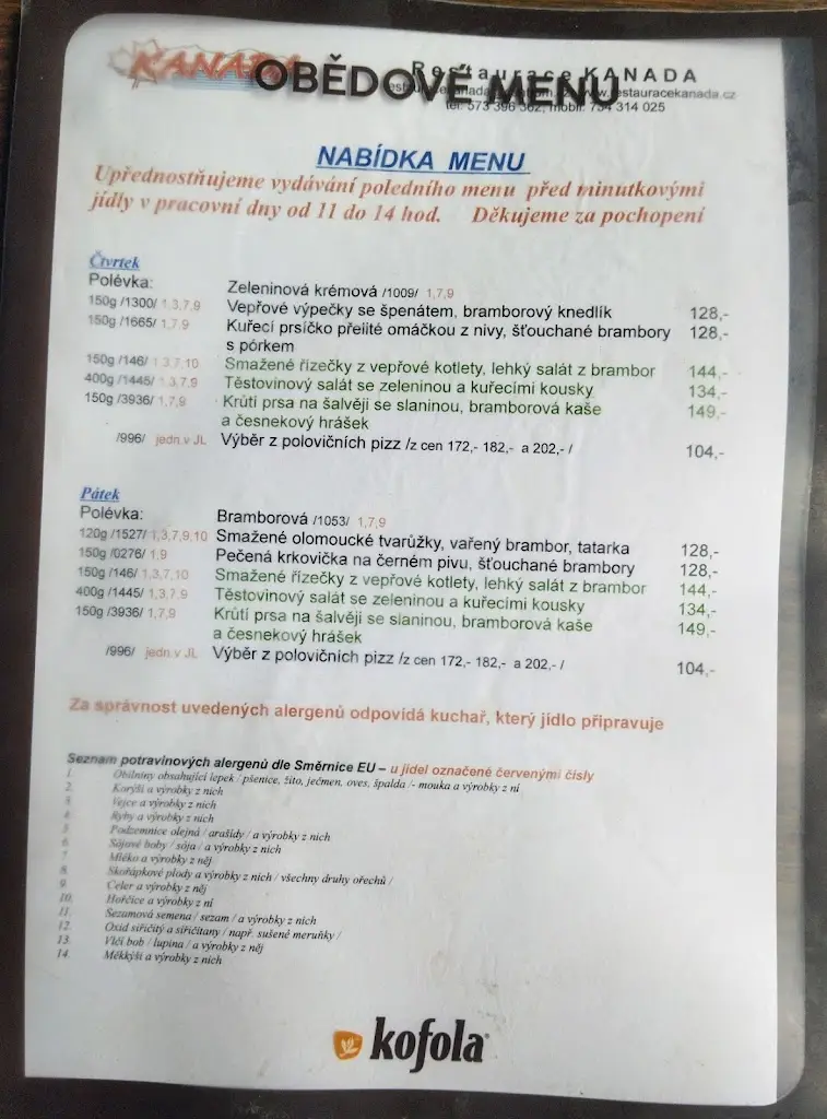 Menu_Pizzerie Kanada_Holešov_image_2