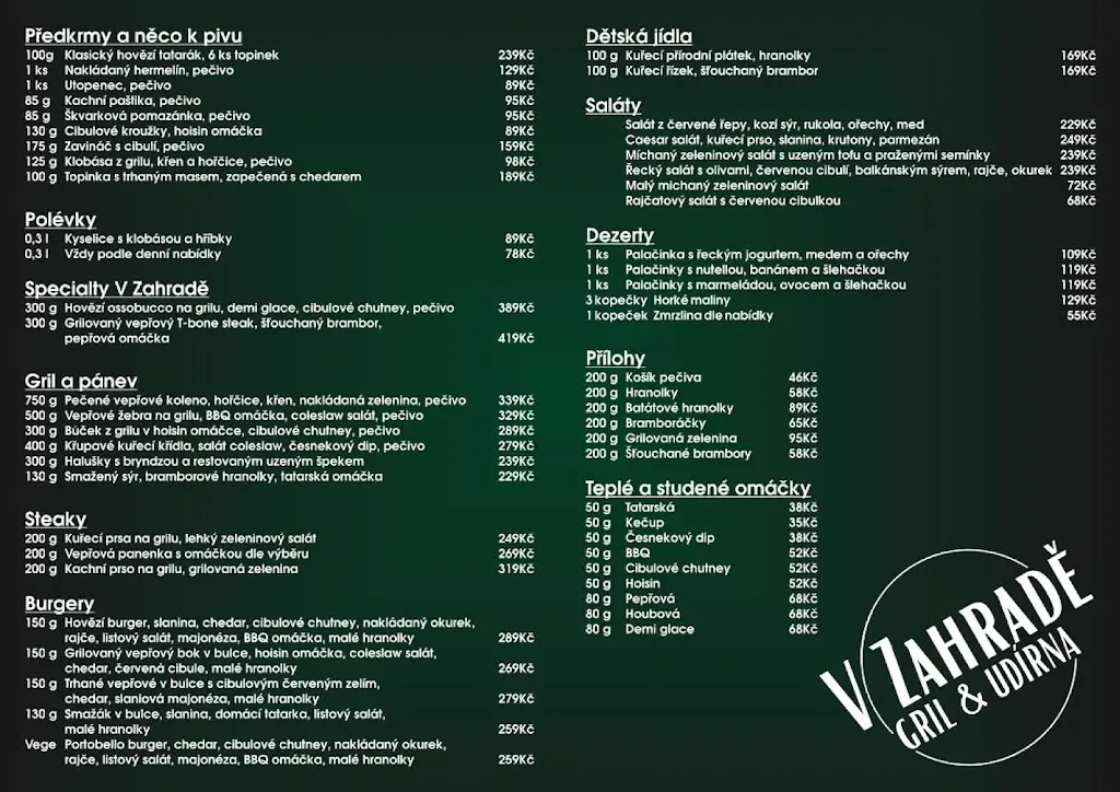 Menu_V Zahradě Gril&Udírna_Luhačovice_image_1