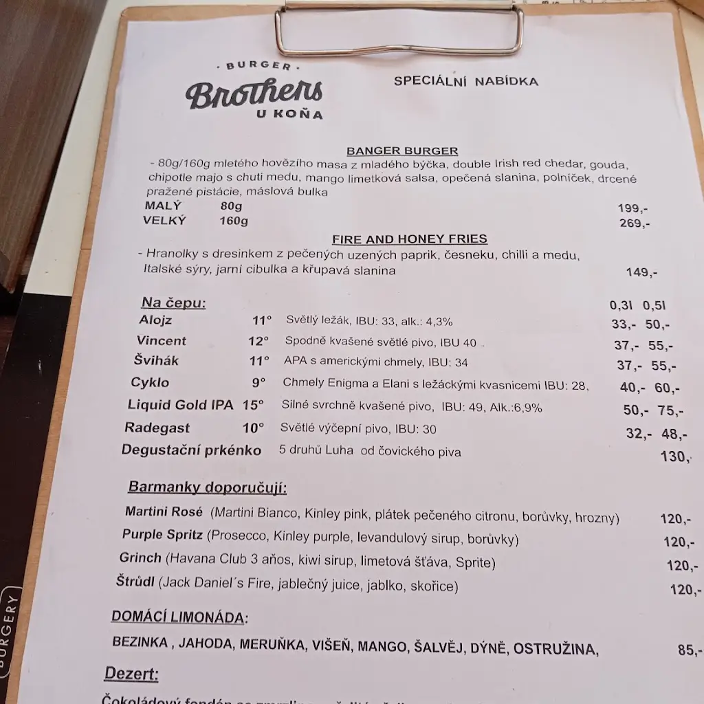 Menu_Burger Brothers U Koňa_Luhačovice_image_2