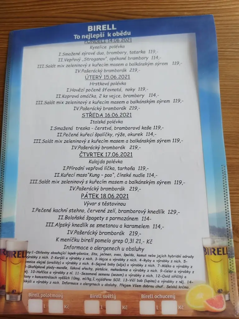 Menu_Selská Krčma Restaurant_Otrokovice_image_1