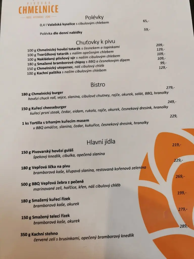 Menu_Restaurant & Hotel & PIVOVAR CHMELNICE_Napajedla_image_3