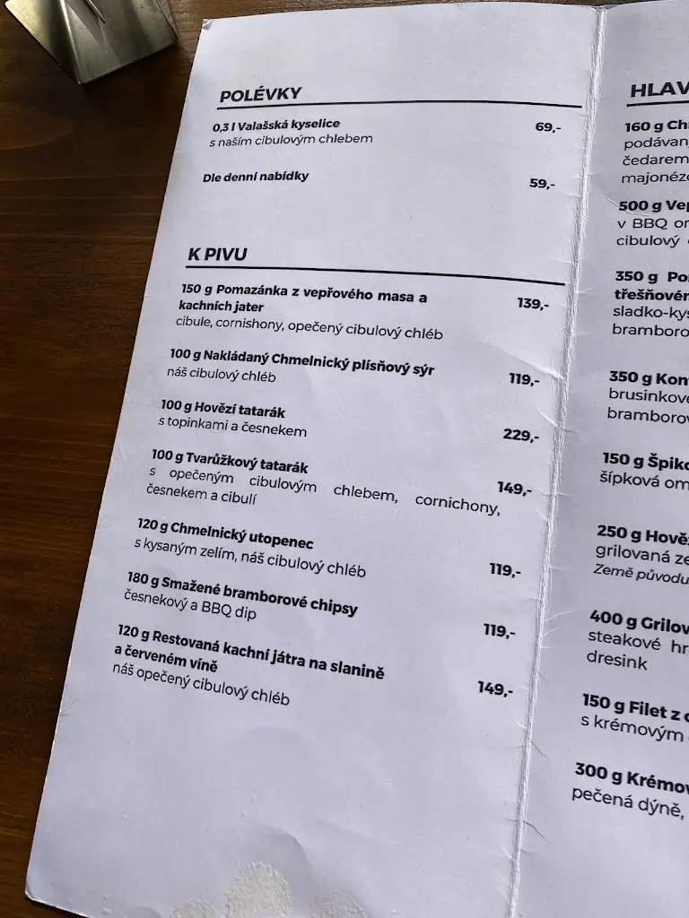 Menu_Restaurant & Hotel & PIVOVAR CHMELNICE_Napajedla_image_4