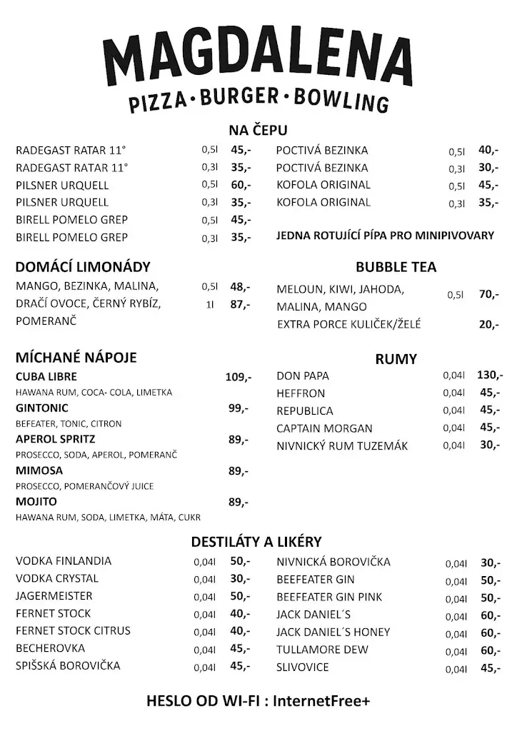 Menu_Restaurace Bowling Magdalena_Strání_image_1