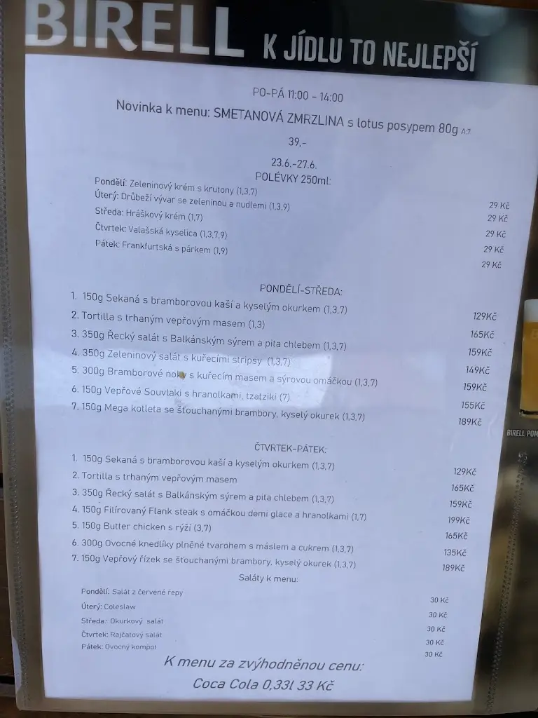 Menu_Pilsner Urquell Original Restaurant_Okres Zlín_immagine_3