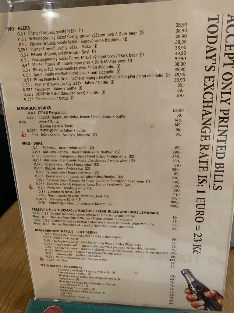 Menu_Pilsner Urquell Original Restaurant_Okres Zlín_immagine_4