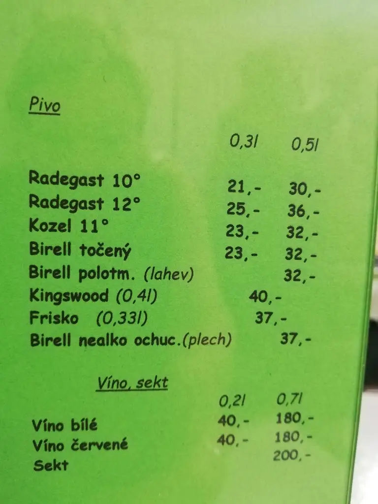 Menu_Restaurace a Bar Fortuna_Suchdol nad Lužnicí_immagine_1