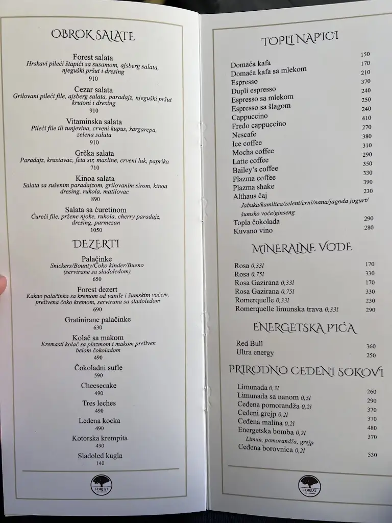 Menu_Forest Cafe & Restaurant_Šumice_image_3