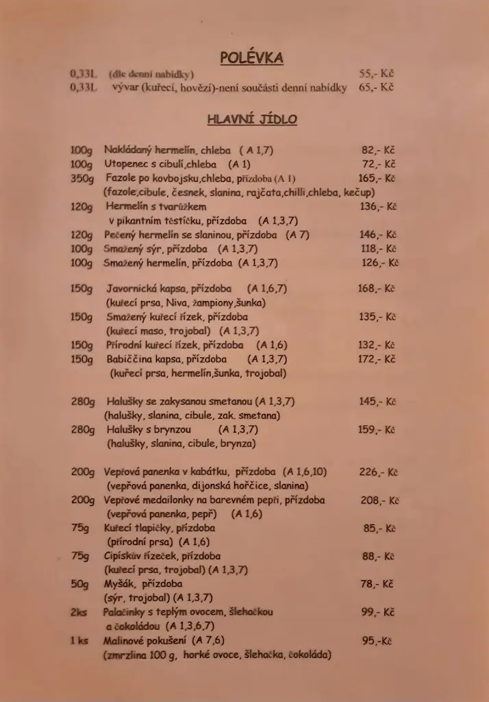 Menu_Koliba na Pasekách_Rožnov pod Radhoštěm_immagine_2