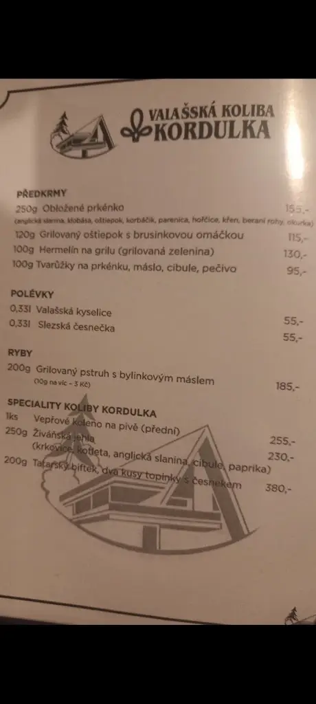 Menu_Koliba Kordulka_Rožnov pod Radhoštěm_image_2