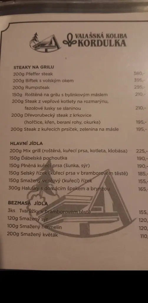 Menu_Koliba Kordulka_Rožnov pod Radhoštěm_image_4