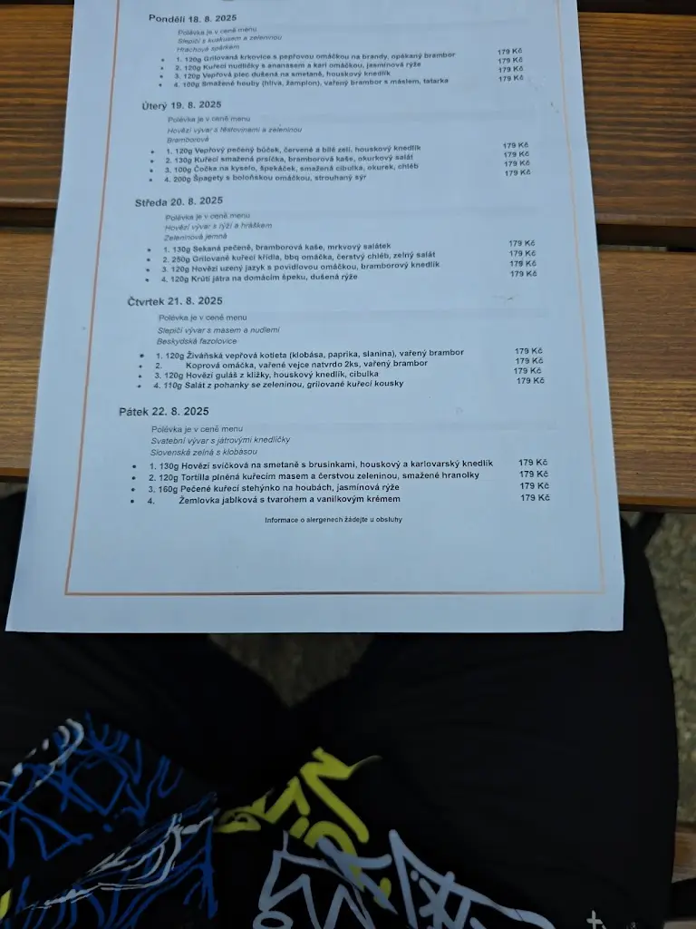 Menu_Pivnice Harcovna_Rožnov pod Radhoštěm_image_1