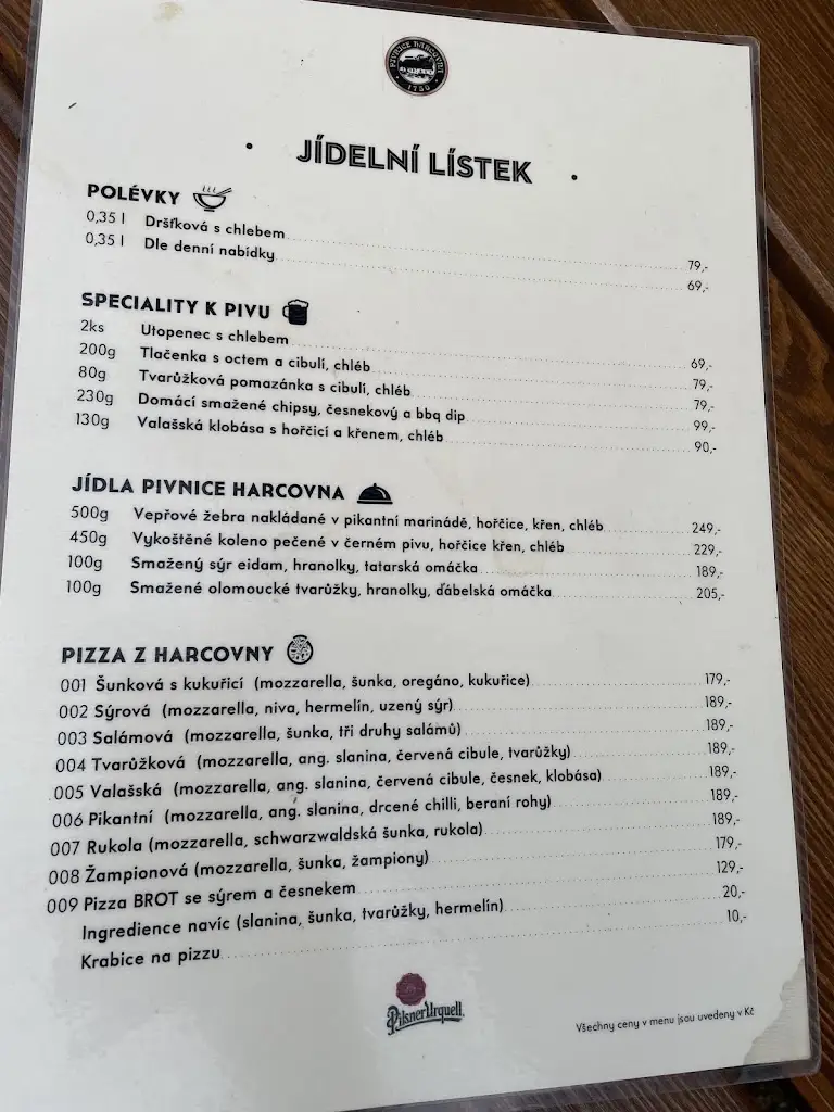Menu_Pivnice Harcovna_Rožnov pod Radhoštěm_image_2