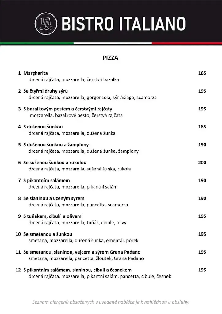 Menu_Tazza bistro italiano_Okres Vsetín_image_1