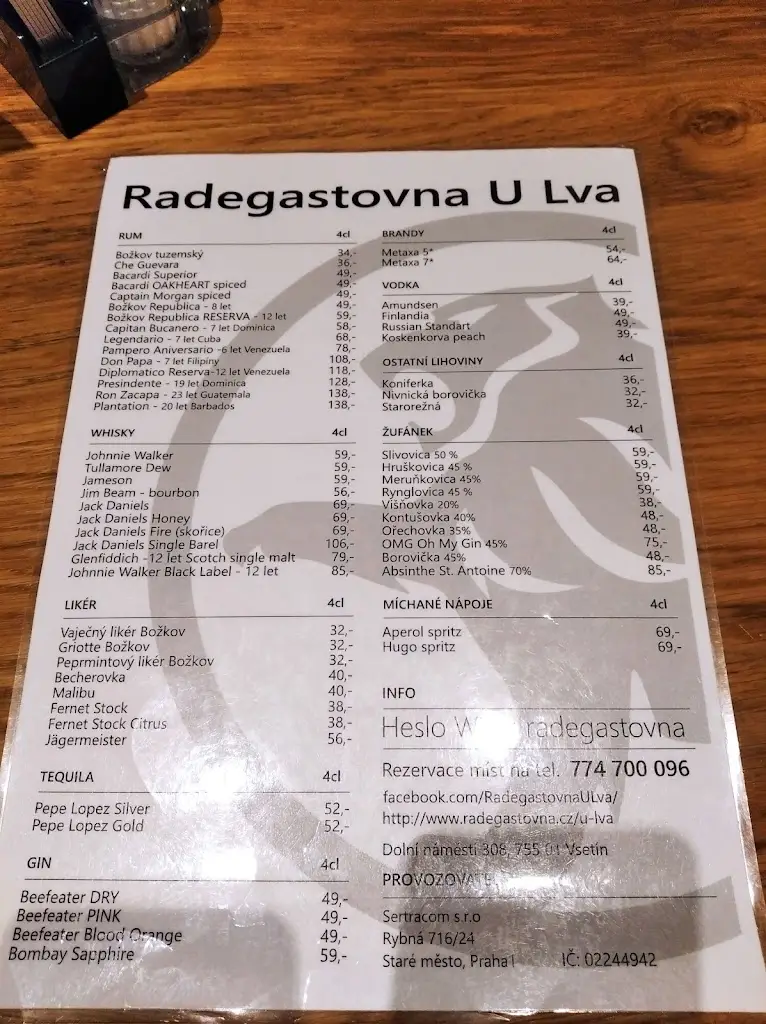 Menu_Radegastovna U Lva_Okres Vsetín_image_1