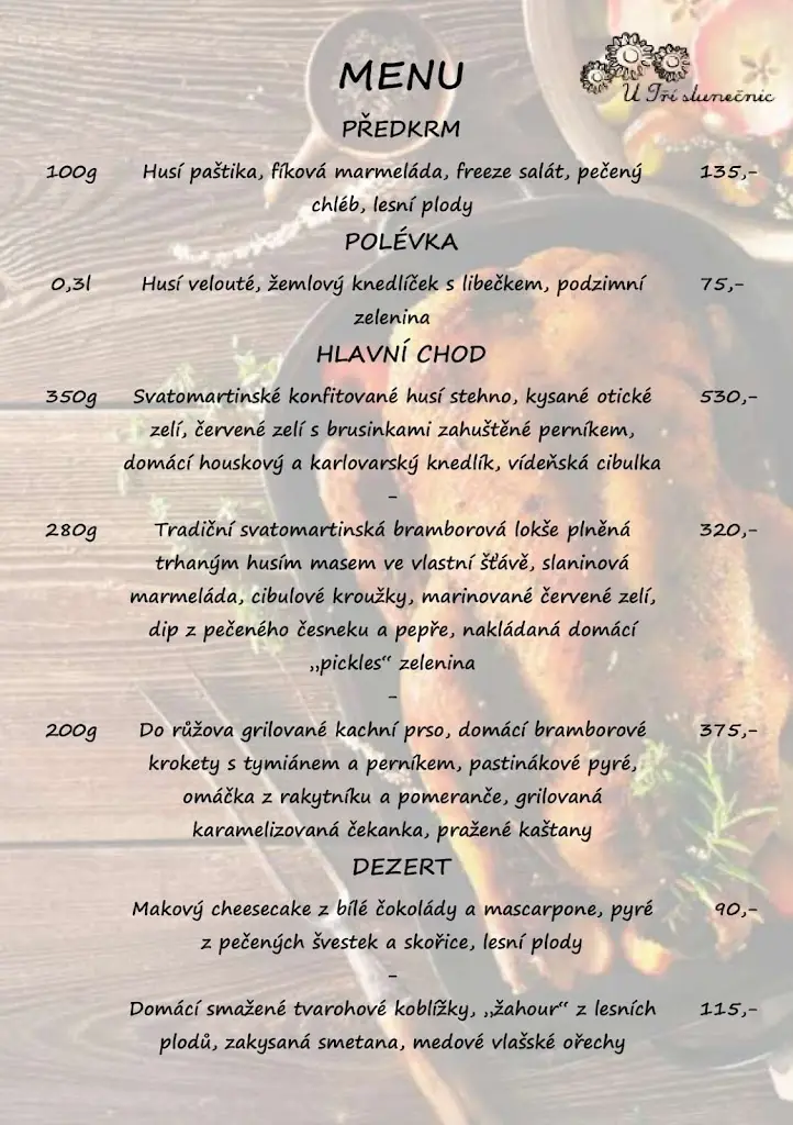 Menu_Restaurace U Tří Slunečnic_Okres Vsetín_image_1