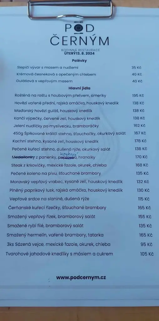 Menu_Restaurace Pod Černým_Okres Vsetín_image_1