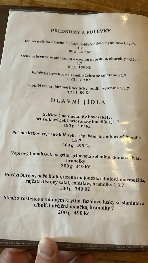 Menu_Hospoda Kyčerka_Velké Karlovice_image_3