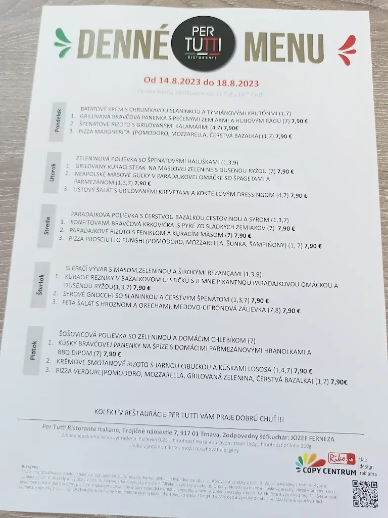 Menu_Per Tutti Ristorante_Trnava_immagine_2