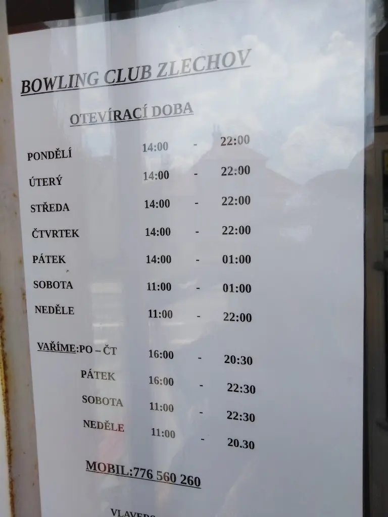Menu_Bowling Club Zlechov_Zlechov_image_1