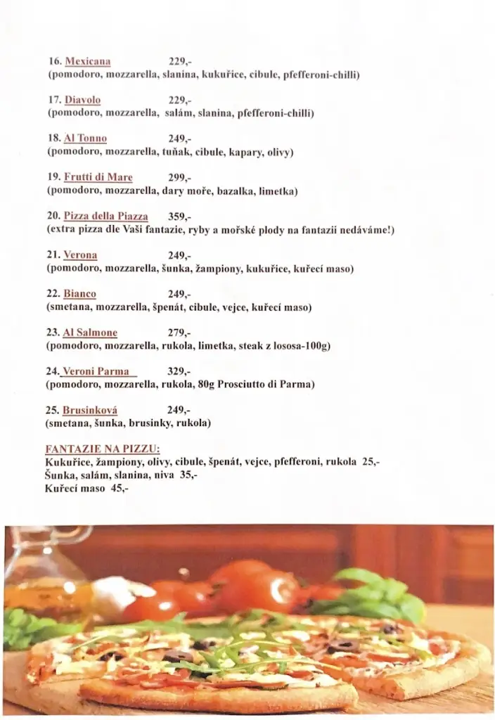 Menu_Pizzeria della Piazza_Týn nad Vltavou_image_1