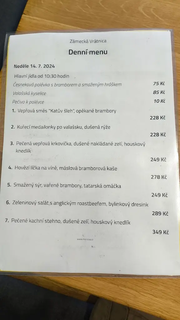 Menu_Zámecká Vrátnica_Vizovice_immagine_1