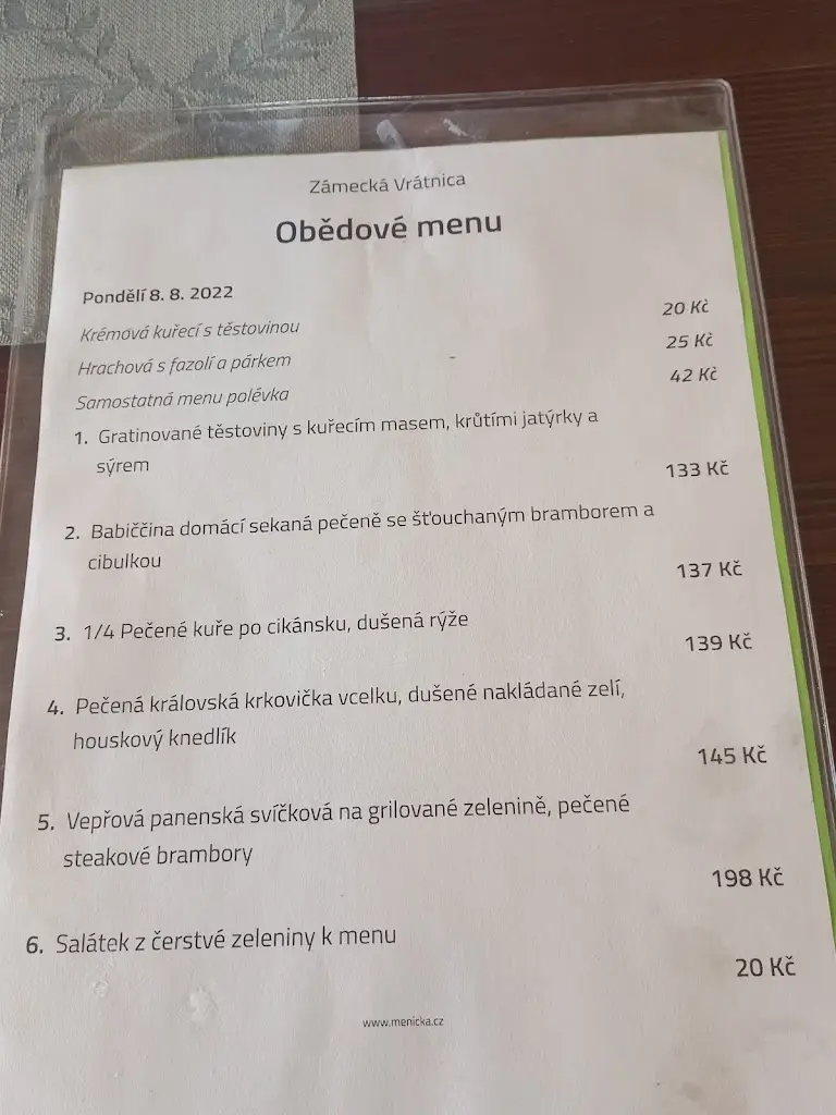 Menu_Zámecká Vrátnica_Vizovice_immagine_4