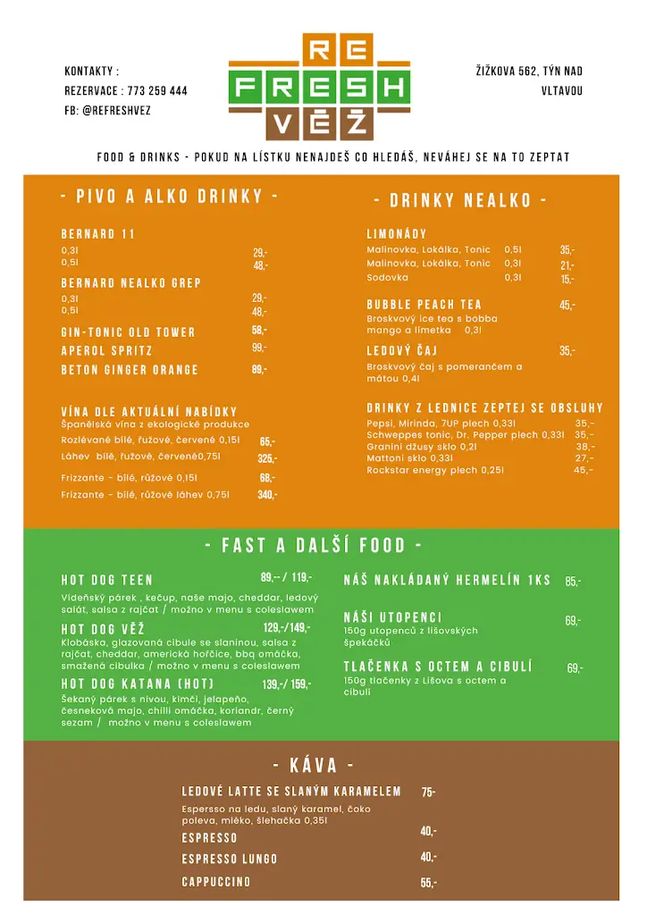 Menu_ReFresh Věž_Týn nad Vltavou_image_1
