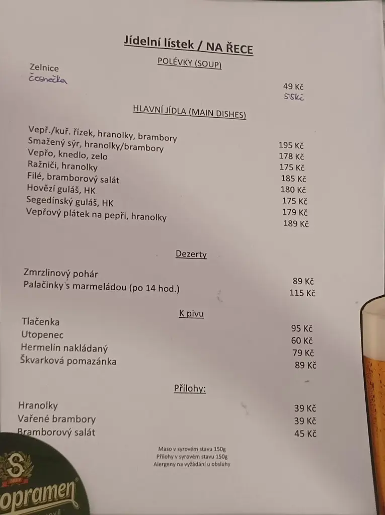 Menu_Restaurace Na Řece_Týn nad Vltavou_image_1