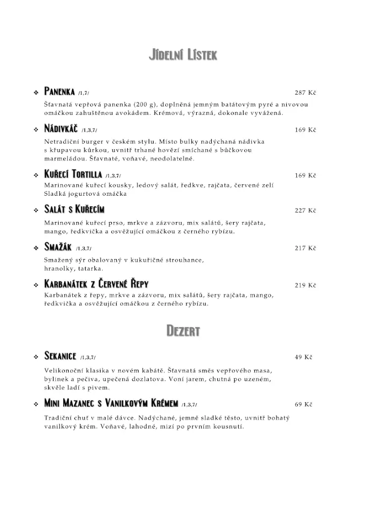 Menu_Bridge bar_Týn nad Vltavou_image_1