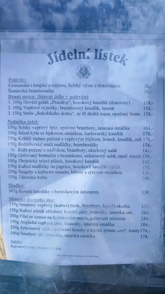 Menu_Zámecká restaurace a penzion Týn nad Vltavou_Týn nad Vltavou_image_1