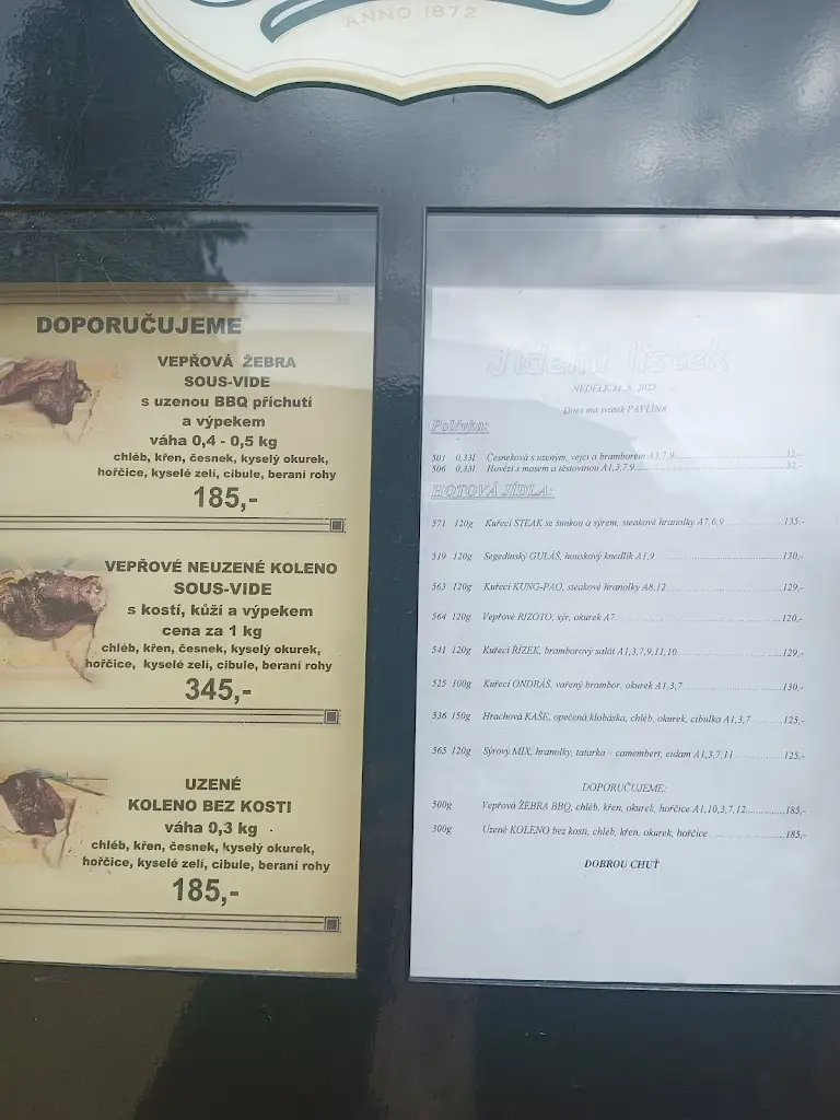 Menu_Restaurace U Bundárů_Valašské Meziříčí_image_1