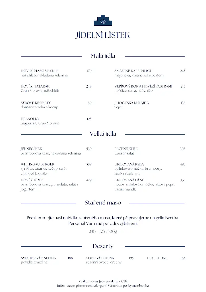 Menu_Restaurace Vratislavský Dům_Třeboň_immagine_2