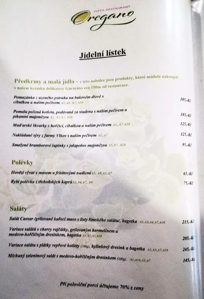 Menu_Penzion Oregano Třeboň_Třeboň_image_3