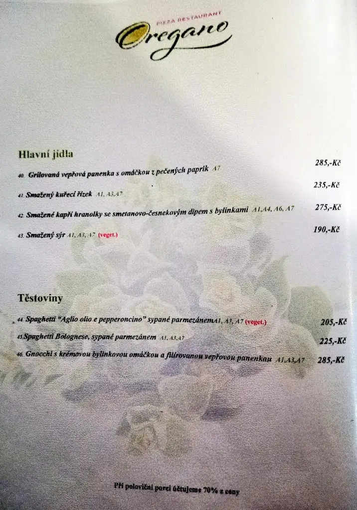 Menu_Penzion Oregano Třeboň_Třeboň_image_4