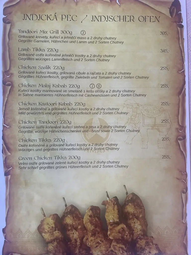 Menu_The Curry House Indian restaurant_Třeboň_image_1