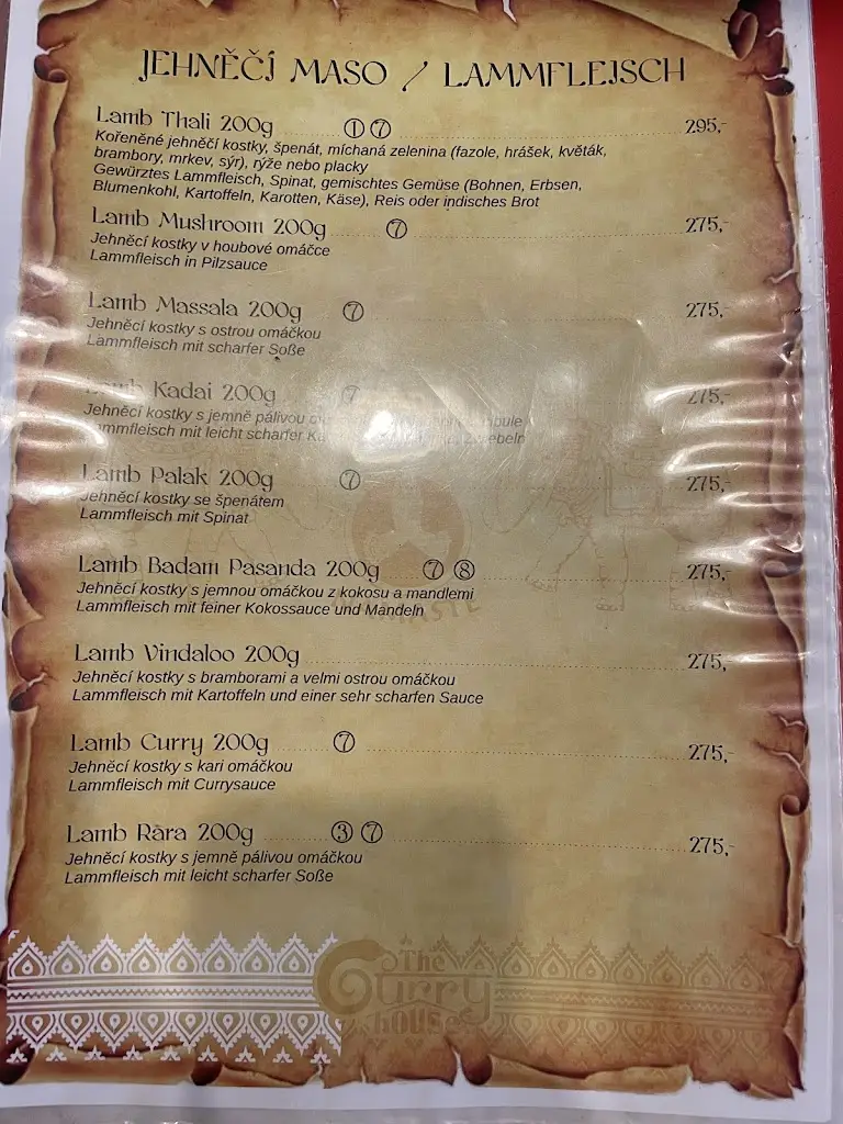 Menu_The Curry House Indian restaurant_Třeboň_image_3