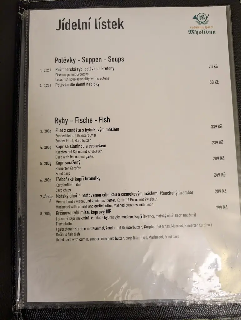 Menu_Rodinný hotel a restaurace Myslivna s.r.o._Třeboň_image_4