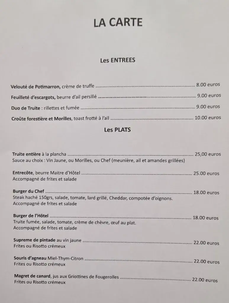 Menu_Restaurant La Truite de la Loue_Quingey_image_1