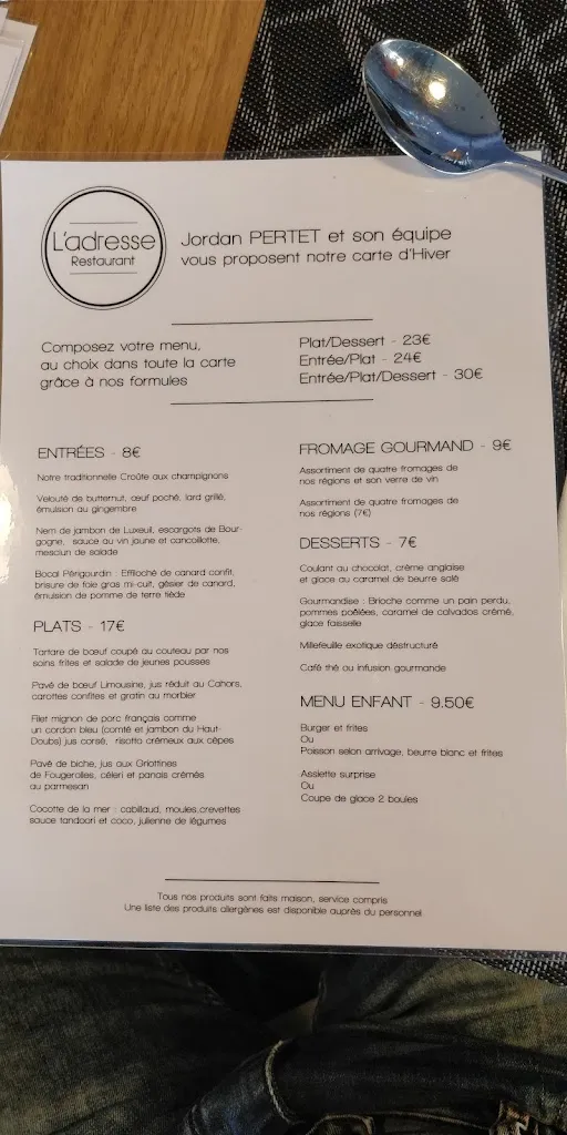 Menu_L'Adresse Restaurant_Rioz_image_3