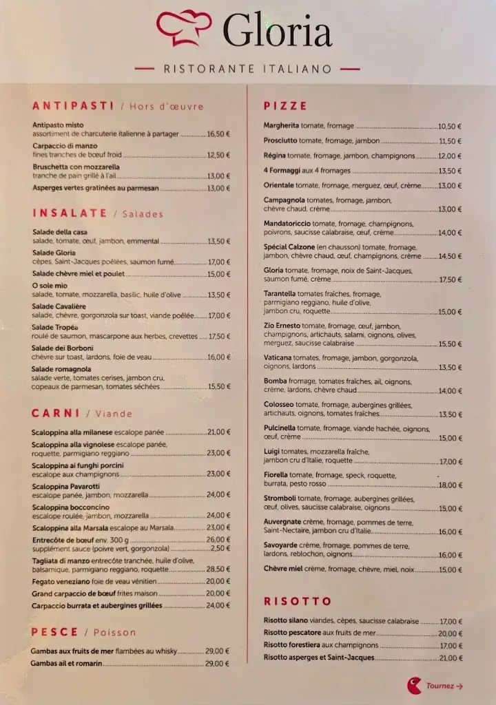 Menu_Restaurant Pizzeria La Gloria_Moulins_image_1