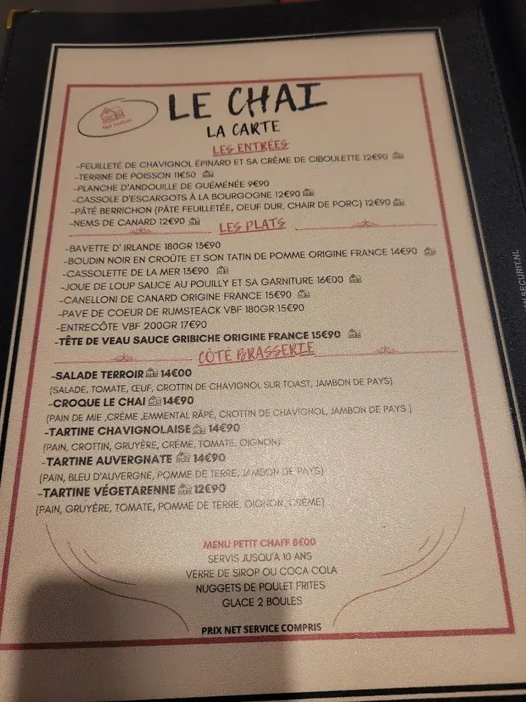 Menu_Restaurant brasserie Le Chai_Pouilly-sur-Loire_image_4