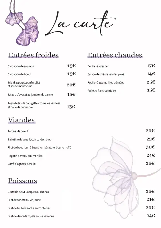 Menu_Hôtel-Restaurant Le Rhien_Ronchamp_image_1