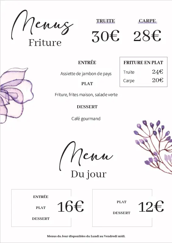 Menu_Hôtel-Restaurant Le Rhien_Ronchamp_image_2