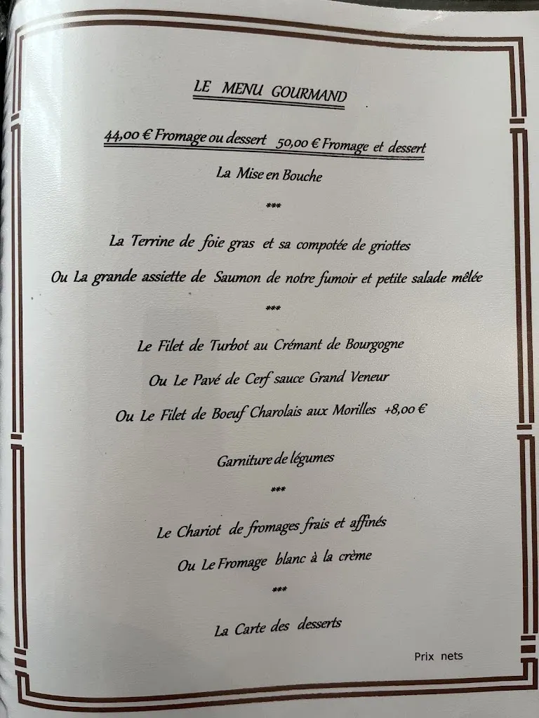 Menu_Hôtel Restaurant La Maison Blanche_Romanèche-Thorins_image_1